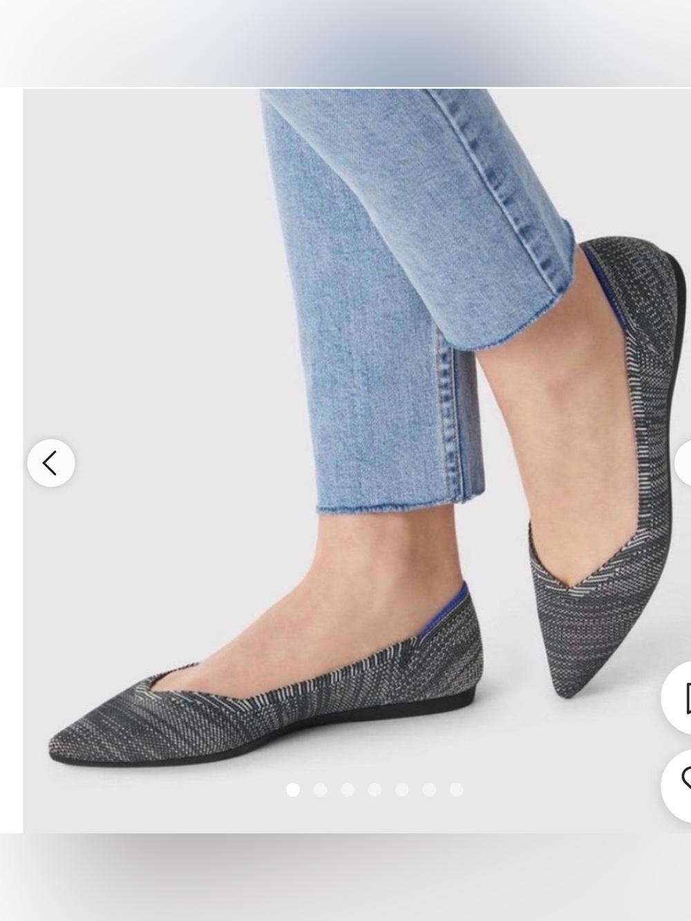 RothysThe Point Granite Heather Grey Pointed Toe Ballet Flats
